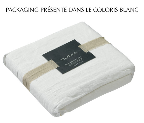 DRAP HOUSSE STONEWASHED ZEFF Naturel 160 x 200 Draps housses La Vallée du blanc