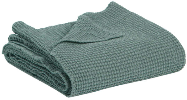 Jete Stonewashed Maia Vert de Gris 240 x 260 Jetés de lit La Vallée du blanc