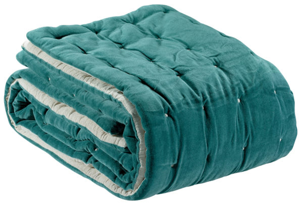Edredon Uni Elise Vert de Gris 160 X 160 Edredons La Vallée du blanc