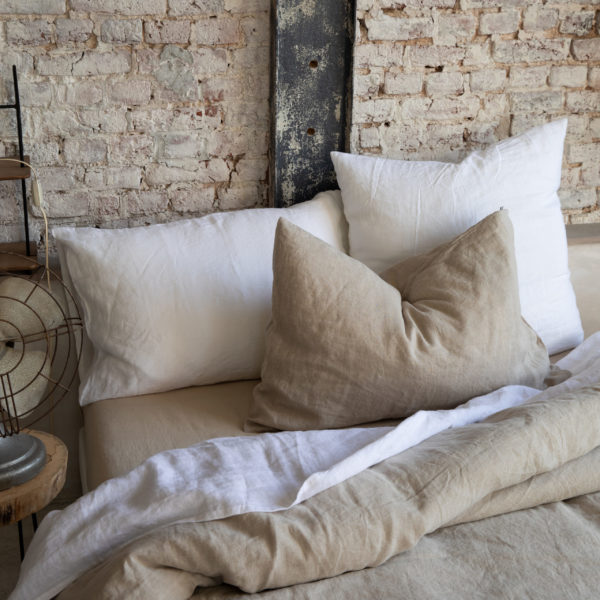 Taie d’oreiller Stonewashed Zeff Craie 50 x 75 Taies d'oreiller La Vallée du blanc