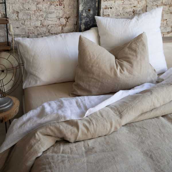 Housse de couette Stonewashed Zeff Naturel 260 x 240 Housses de couette La Vallée du blanc