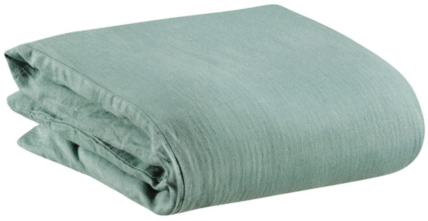 Housse de couette Stonewashed Zeff Vert de gris 260 x 240 Housses de couette La Vallée du blanc