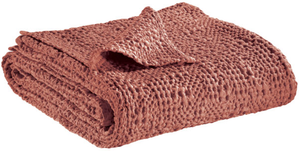 Jeté Stonewashed Tana Blush 180 x 260 Jetés de lit La Vallée du blanc