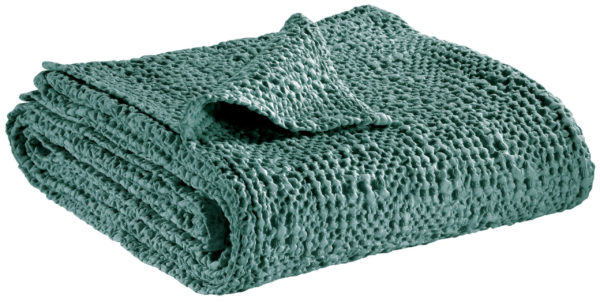 Plaid stonewashed Tana Vert de gris 140 x 200 Plaids La Vallée du blanc