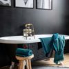 Tapis de bain uni Etia Paon 54 x 110 – Image 3