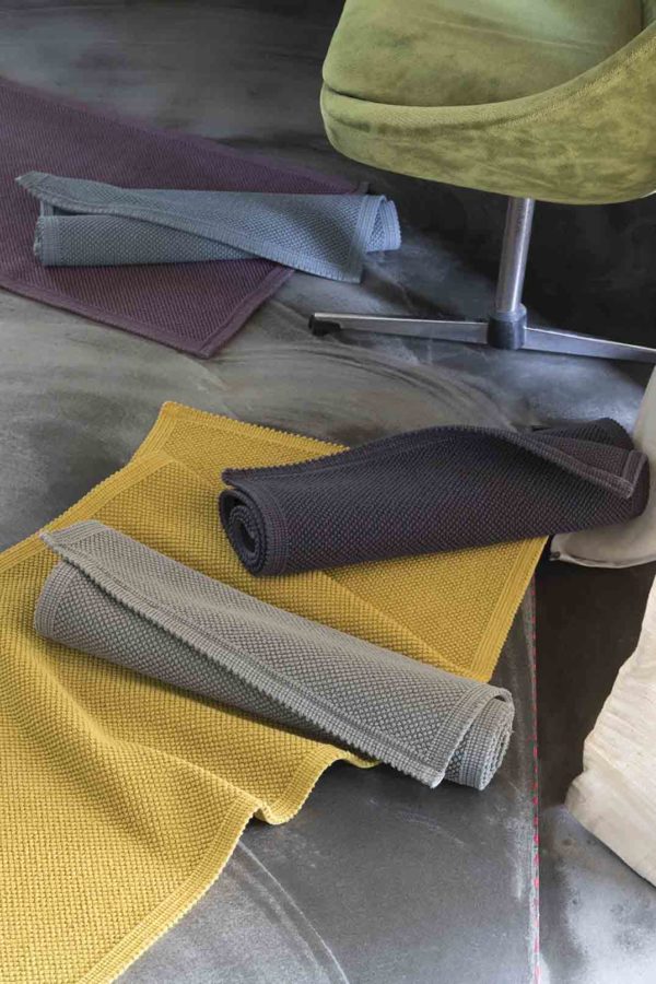 Tapis de bain uni Etia Perle 54 x 110 Tapis de bain La Vallée du blanc