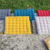 Galette de chaise 36 points Zea recyclée Tournesol 38 x 38 x 3 cm – Image 2