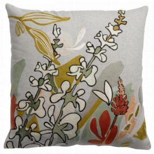 Coussin recyclé brodé Gina Multico 45 x 45 Coussins La Vallée du blanc