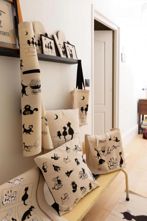 Sac shopping Dubout Multichats Ecru 40 x 36 x 16 Cabas La Vallée du blanc