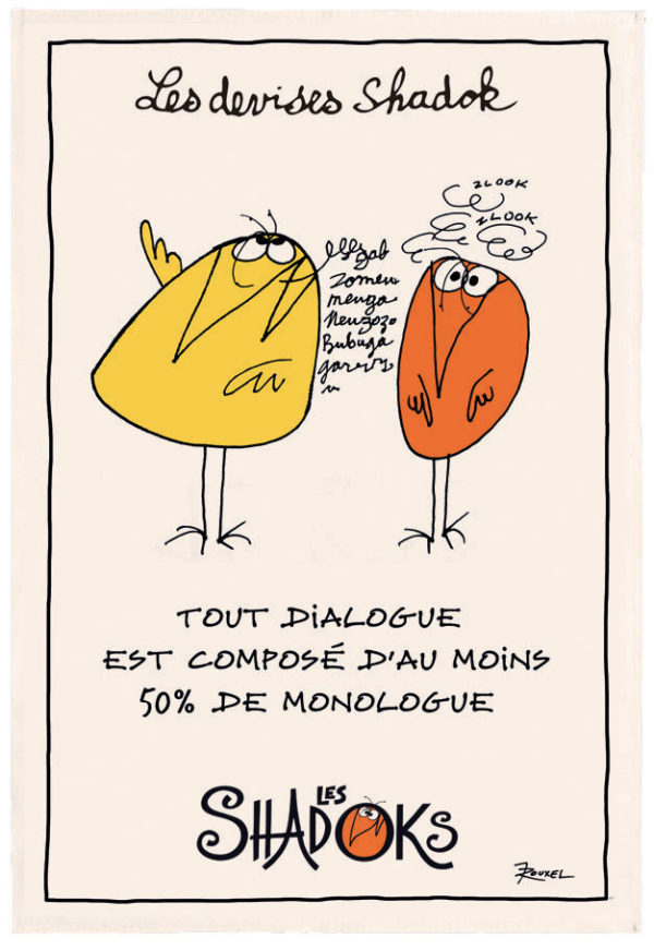 Torchon Shadoks Dialogue Ecru 48 x 72 Torchons La Vallée du blanc
