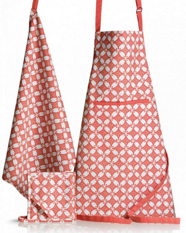 Tablier de cuisine enduit Fatou recyclé Rouge 72 x 85 Tabliers La Vallée du blanc