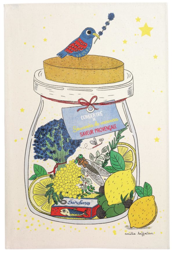 Torchon Saveurs Provencale Ecru 48 x 72 Torchons La Vallée du blanc