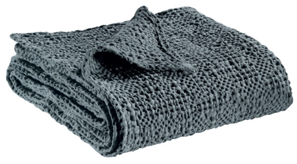 Plaid stonewashed Tana Cendre 140 x 200 Plaids La Vallée du blanc
