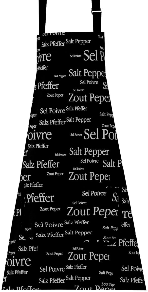Tablier de cuisine Sel & Poivre Noir 80 X 85 Tabliers La Vallée du blanc
