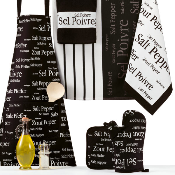 Tablier de cuisine Sel & Poivre Noir 80 X 85 Tabliers La Vallée du blanc
