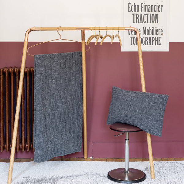 Jeté stonewashed Tana Cendre 180 x 260 Jetés de lit La Vallée du blanc