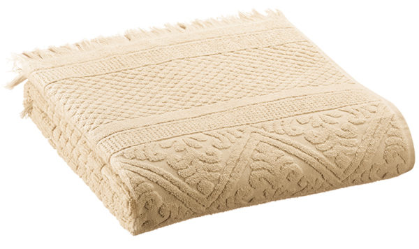 Serviette de toilette uni Zoe Vanille 50 x 100 Serviettes de toilette La Vallée du blanc