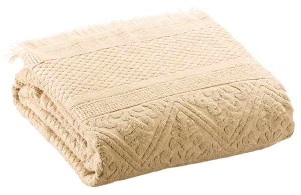 Drap de bain uni Zoe Vanille 100 x 180 Draps de bain La Vallée du blanc