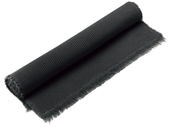 Tapis de bain uni Elly Noir 54 x 110 Tapis de bain La Vallée du blanc