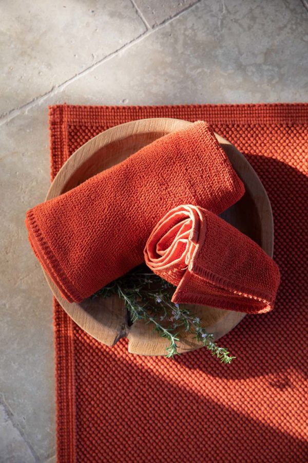 Tapis de bain uni Etia Rooibos 54 x 110 Tapis de bain La Vallée du blanc