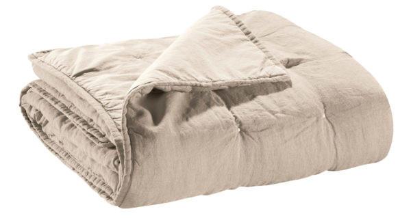 Jeté de lit Stonewashed Zeff Naturel 180 x 260 Jetés de lit La Vallée du blanc
