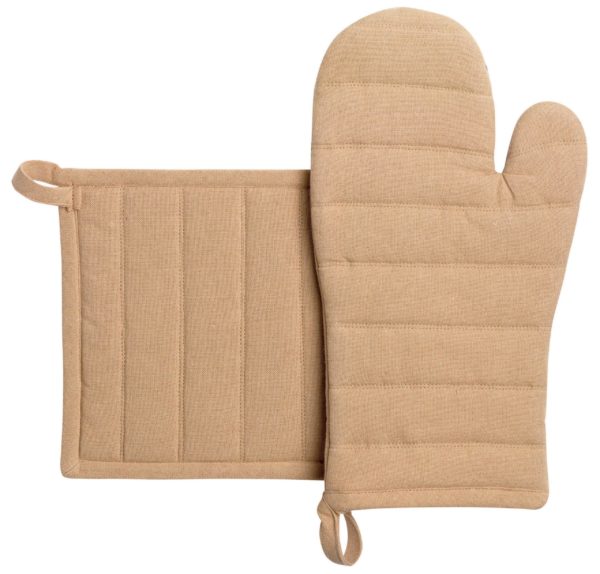 Lot Gant de cuisine/manique recyclé Jona Camel 15 x 30 Gants de cuisine La Vallée du blanc