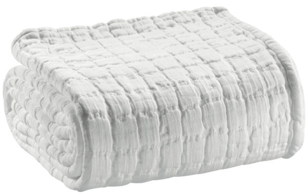 Couvre-lit stonewashed Swami Blanc 240 x 260 Couvre-lits La Vallée du blanc