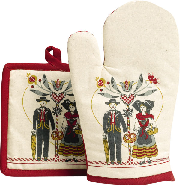 Lot gant/manique Boem Beige 18 x 28 Gants de cuisine La Vallée du blanc