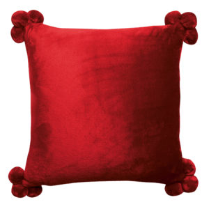 Coussin Tender pompons Rubis 45 x 45 Coussins La Vallée du blanc