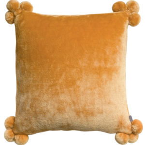 Coussin Tender pompons Ocre 45 x 45 Coussins La Vallée du blanc