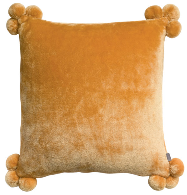 Coussin Tender pompons Ocre 45 x 45 Coussins La Vallée du blanc