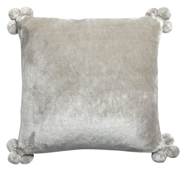 Coussin Tender pompons Perle 45 x 45 Coussins La Vallée du blanc