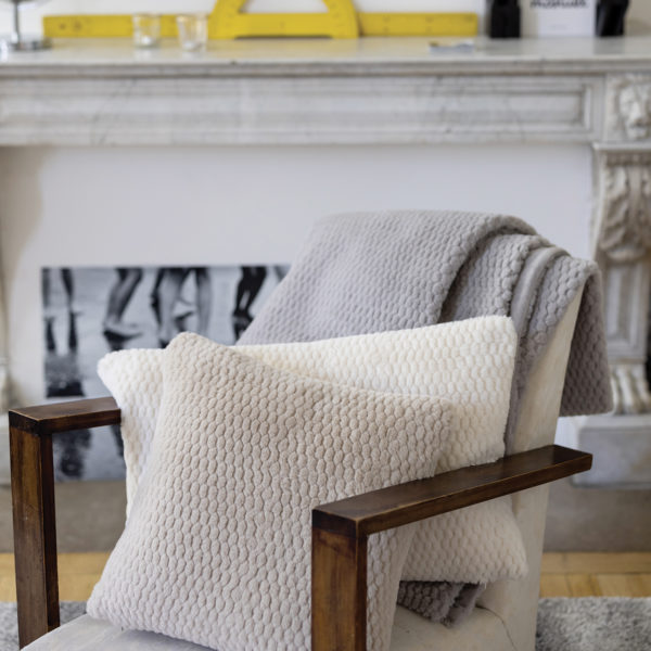 Plaid Georgia Perle 140 x 180 Plaids La Vallée du blanc