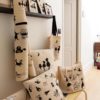 Grand torchon Dubout Galerie de chats Ecru 60 x 80 – Image 2