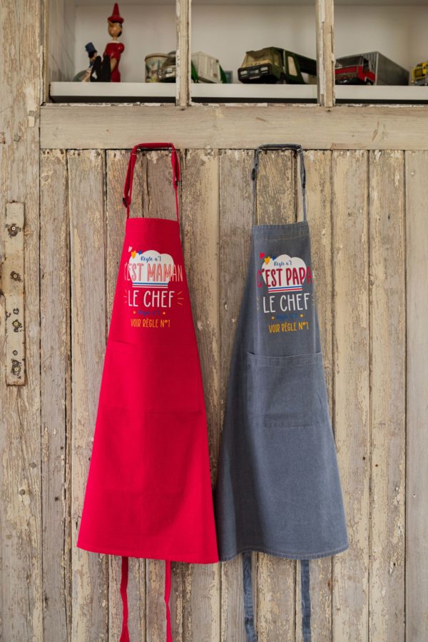 Tablier de cuisine Chef maman recyclé Rose 72 x 90 Tabliers La Vallée du blanc