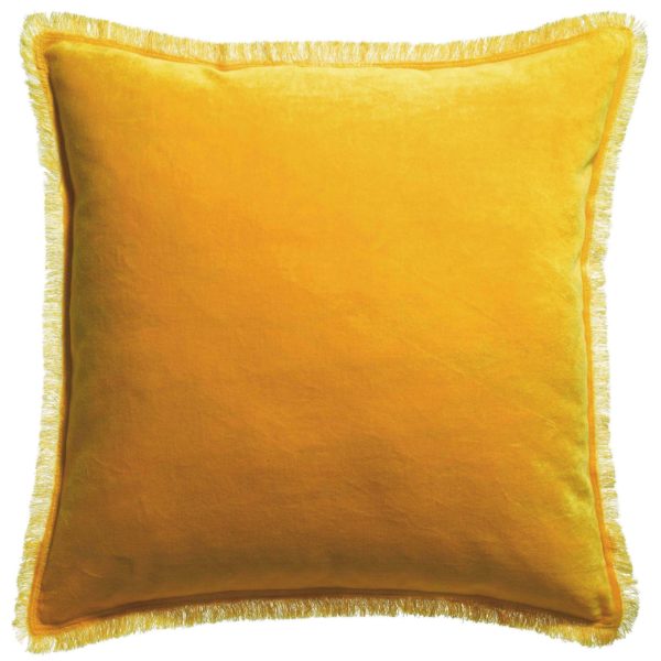 Coussin uni Fara Curry 45 x 45 Coussins La Vallée du blanc