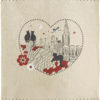 Torchon Chats Coeur Beige 50 x 70