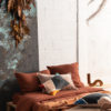 Plaid uni Fara Caramel 135 x 200 – Image 2