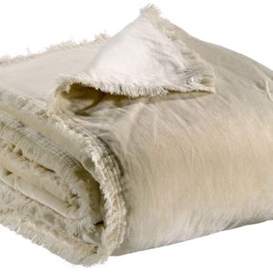 Jeté uni Fara Lin 240 x 260 Jetés de lit La Vallée du blanc