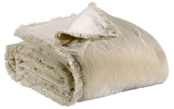 Jeté uni Fara Lin 240 x 260 Jetés de lit La Vallée du blanc