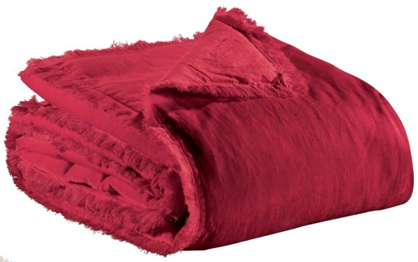 Jeté uni Fara Rubis 240 x 260 Jetés de lit La Vallée du blanc