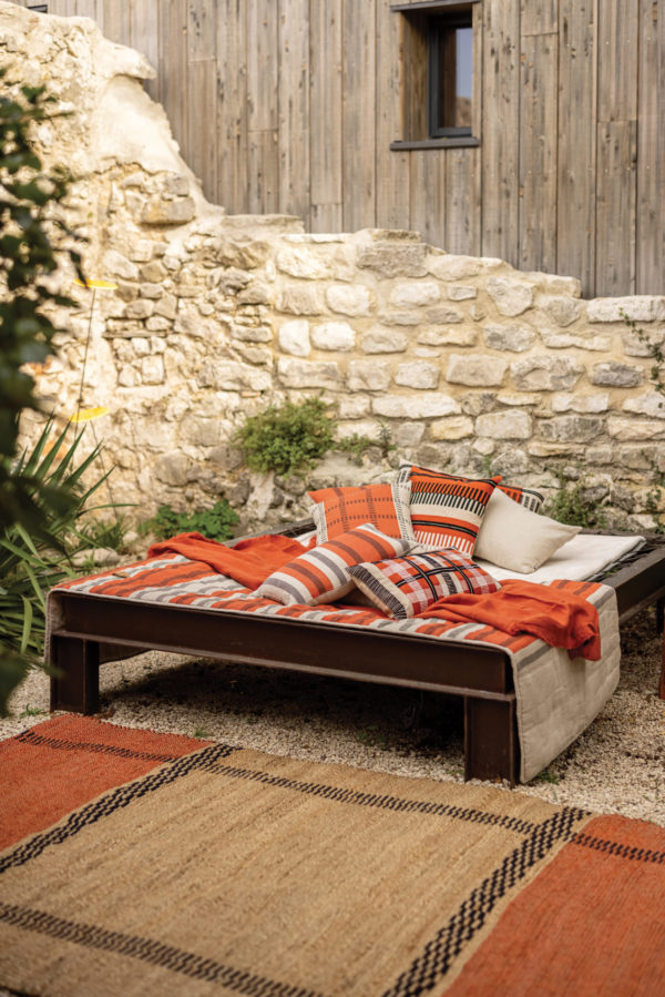 Chemin de lit stonewashed Zeff Eden Marmelade 90 x 240 Chemins de lit La Vallée du blanc