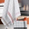 Torchon Carreaux taupe  50 X 70 – Image 2