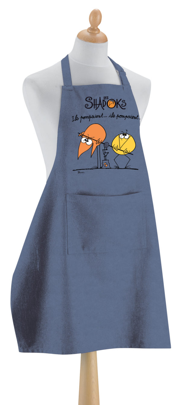 Tablier de cuisine Shadoks Ils pompaient Jeans 90 x 72 Tabliers La Vallée du blanc