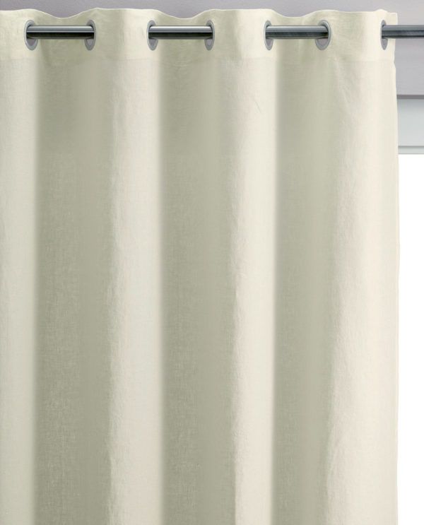 Rideau stonewashed Zeff Craie 140 x 280 Rideaux La Vallée du blanc