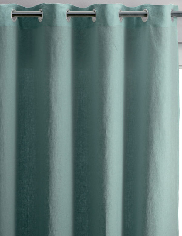 Rideau stonewashed Zeff Vert de gris 140 x 280 Rideaux La Vallée du blanc