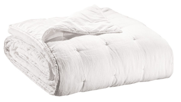 Jeté Stonewashed Zeff Blanc 240 x 260 Jetés de lit La Vallée du blanc