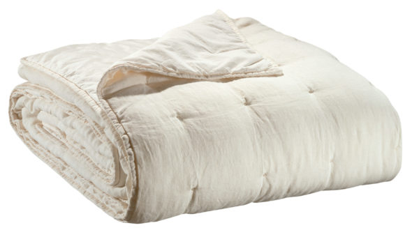 Jeté de lit stonewashed Zeff Craie 240 x 260 Jetés de lit La Vallée du blanc