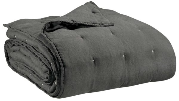 Jeté stonewashed Zeff Tonnerre 240 x 260 Jetés de lit La Vallée du blanc