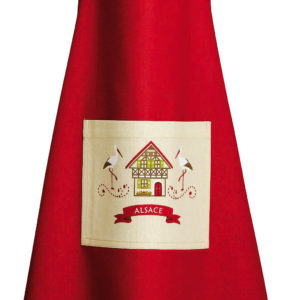 Tablier de cuisine Hisla Rouge/Ecru 72 x 85 Tabliers La Vallée du blanc